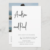 Photo Collage Mariage | Invitations de code Qr (Devant / Derrière)