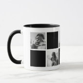 Photo Collage Monogramme Mug noir et blanc (Gauche)