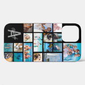 Photo Collage Monogramme Nom 17 Photos Coque noir- (Verso (horizontal))