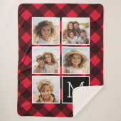 Photo Collage Monogramme Rouge Buffle Noir Plaid (Devant)