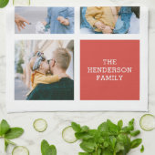 Photo Collage Monogramme Serviette de cuisine mode (Plié)