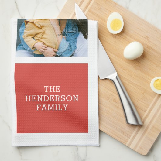 Photo Collage Monogramme Serviette de cuisine mode (Quart Plié)