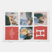 Photo Collage Monogramme Serviette de cuisine mode (Horizontal)