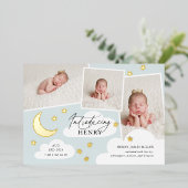 Photo Collage Moon & Stars Faire-part de naissance (Debout devant)