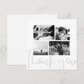 Photo Collage noir blanc Carte de remerciements Ma (Devant / Derrière)