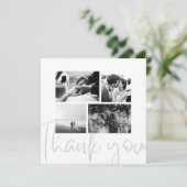 Photo Collage noir blanc Carte de remerciements Ma (Debout devant)