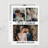 Photo Collage Nous avons Elopé Faire-part Mariage (Devant / Derrière)