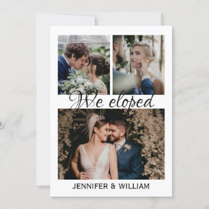 Photo Collage Nous avons Elopé Faire-part Mariage