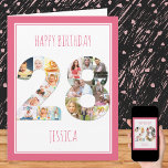 Photo Collage Number 28 Pink 28e Birthday Card<br><div class="desc">Unique and personalized 28th birthday photo card. The photo template is set up for you to add your your favorite pictures to this number 28 photo collage plus extra special photo inside. Donc, vous pouvez voir add a name or relation (eg daughter, sister) to the front and customize the birthday...</div>