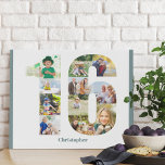Photo Collage Numéro 16 Custom 16th Birthday<br><div class="desc">Créez votre propre cadeau photo personnalisé pour un 16e anniversaire. Ce collage photo soigné est en forme de numéro 16 sur un arrière - plan blanc avec des bordures turquoises tranquilles (bleu vert gris). Le collage peut contenir 11 photos et le modèle est prêt pour vous à ajouter vos photos...</div>