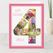 Photo Collage Numéro 4 Carte de 4e anniversaire de (Devant)