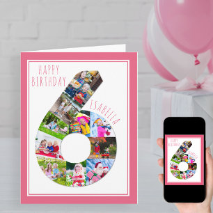 Photo Collage Numéro 6 Carte de 6e anniversaire de