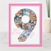 Photo Collage Numéro 9 Carte de 9e anniversaire de (Devant)