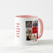 Photo Collage Personnalisé Message & Nom Mug (Devant droit)