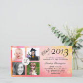 Photo Collage Pink Girl Graduation Faire-part (Debout devant)