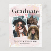 Photo Collage Pink Graduation Faire-part (Devant)