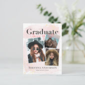 Photo Collage Pink Graduation Faire-part (Debout devant)