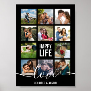 Photo Collage Poster Mariage noir