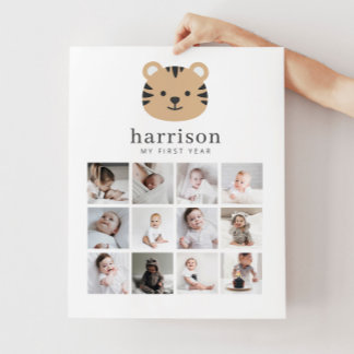 Photo Collage Poster - Tiger Face
