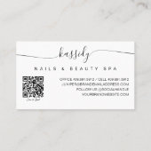 Photo Collage Script Calligraphy Monogram QR-code Visitekaartje (Achterkant)