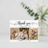 Photo Collage Script Wedding Dank u Briefkaart (Staand voorkant)