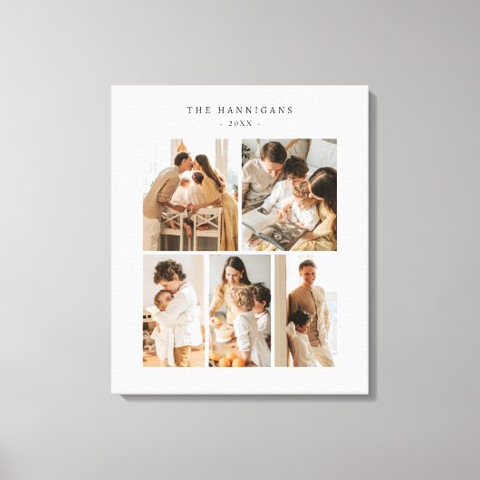 Photo Collage Simple Elegant Modern Canvas Afdruk (Voorkant)