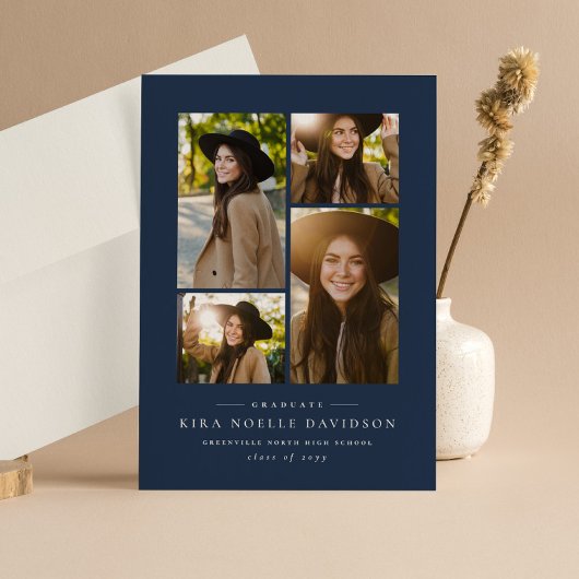 Photo collage simple marine graduation faire-part