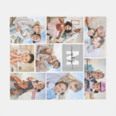 Photo Collage Simple Monogram Afbeelding Fleece Deken (Voorkant (Horizontaal))