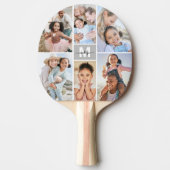 Photo Collage Simple Monogram Afbeelding Tafeltennisbatje (Voorkant)