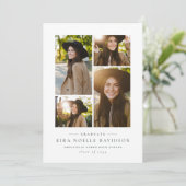 Photo collage simple vert graduation faire-part (Debout devant)