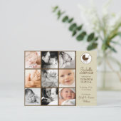 Photo Collage Taupe Faire-part de naissance bébé (Debout devant)