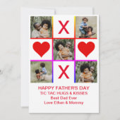 Photo Collage Tic Tac Toe Hugs Baisers Carte Pères (Devant)