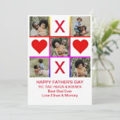 Photo Collage Tic Tac Toe Hugs Baisers Carte Pères (Debout devant)