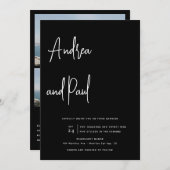 Photo Collage Wedding | Qr Code Invitations (Devant / Derrière)