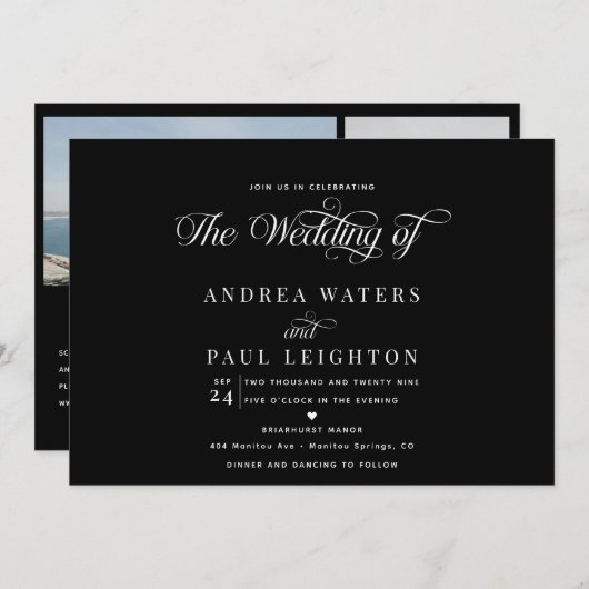 Photo Collage Wedding | Qr Code Invitations (Devant / Derrière)