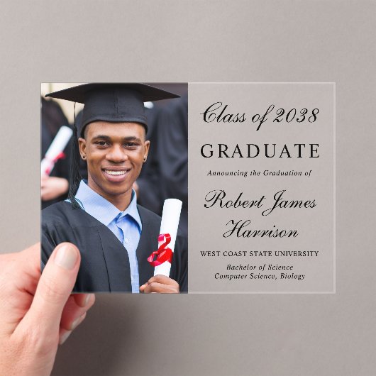 Photo College Afstuderen Acryl Aankondiging Acryl Uitnodigingen (Insitu (Draagbaar))