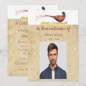 Photo commémorative Invitation Aquarelle Oiseau fa (Devant / Derrière)