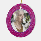 Photo commémorative Ornement de Noël rose pourpre (Gauche)