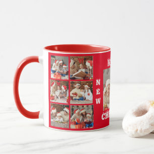 PHOTO COMPLÈTE COLLAGE MERRY CHRISTMAS MUG RED COL