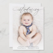 Photo complète Faire-part de naissance moderne ble (Devant)