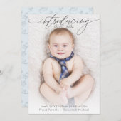 Photo complète Faire-part de naissance moderne ble (Devant / Derrière)