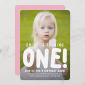 Photo complète verticale Invitation premier annive (Devant / Derrière)