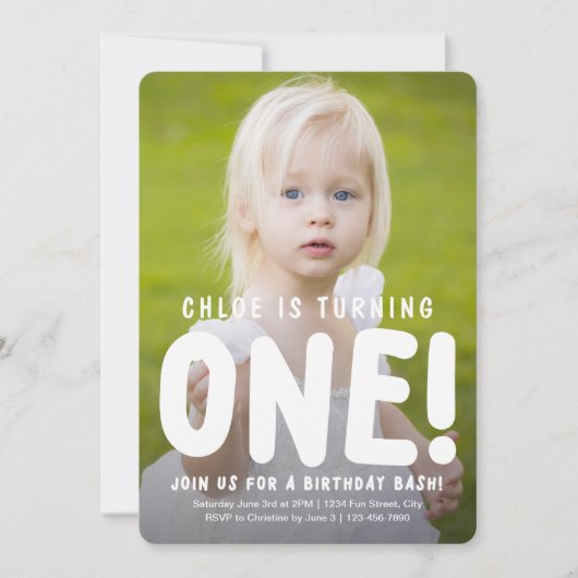 Photo complète verticale Invitation premier annive (Devant)