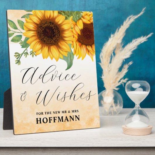 Photo Conseils et souhaits Signe de tournesol Plaque de (Côté)