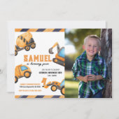 Photo Construction Camion Anniversaire Invitation (Devant)