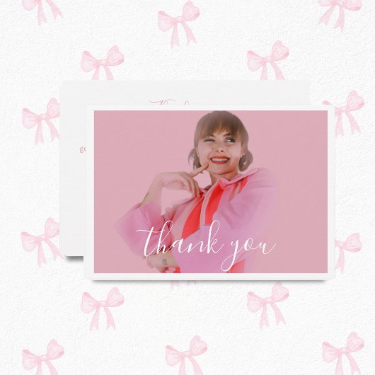 Photo Coquette Light Bow Carte de remerciements