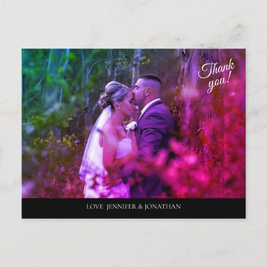 Photo couleur et carte postale Merci noir (Devant)