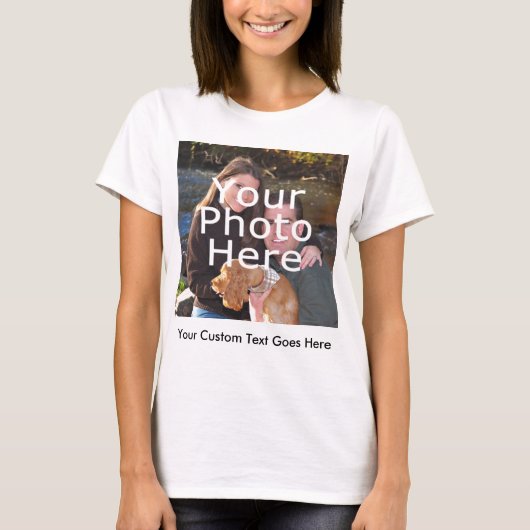 Photo couleur et message T-shirt femme (Devant)