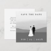 Photo Couple Enregistrer La Carte Date (Devant / Derrière)