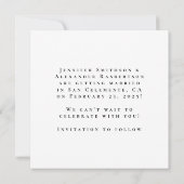 Photo Couple Enregistrer La Carte Date (Dos)